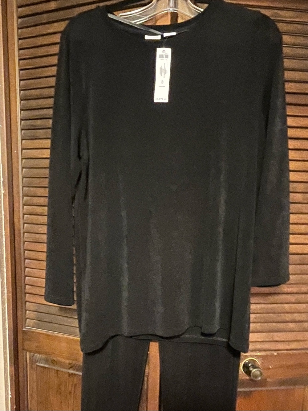Chico's Black Long-Sleeve Tunic Top and pant set